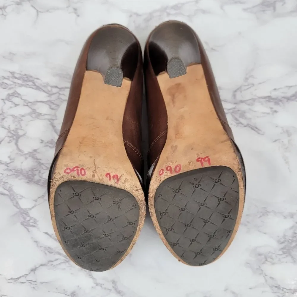 Ugg Jamison Whipstitch Ankle Boots Bootie Brown Leather Women's Heeled Platforms